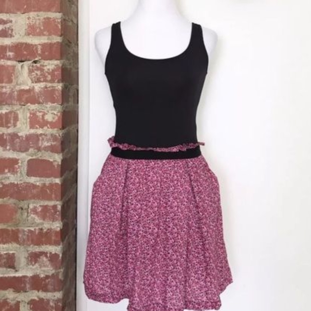 Victoria's Secret Black and Pink Floral Mini Dress
